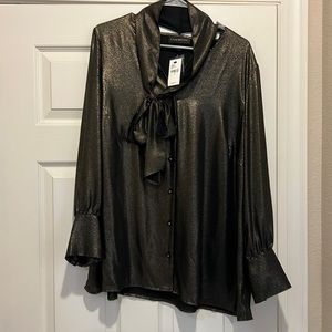 Lane Bryant black and gold top, size 16